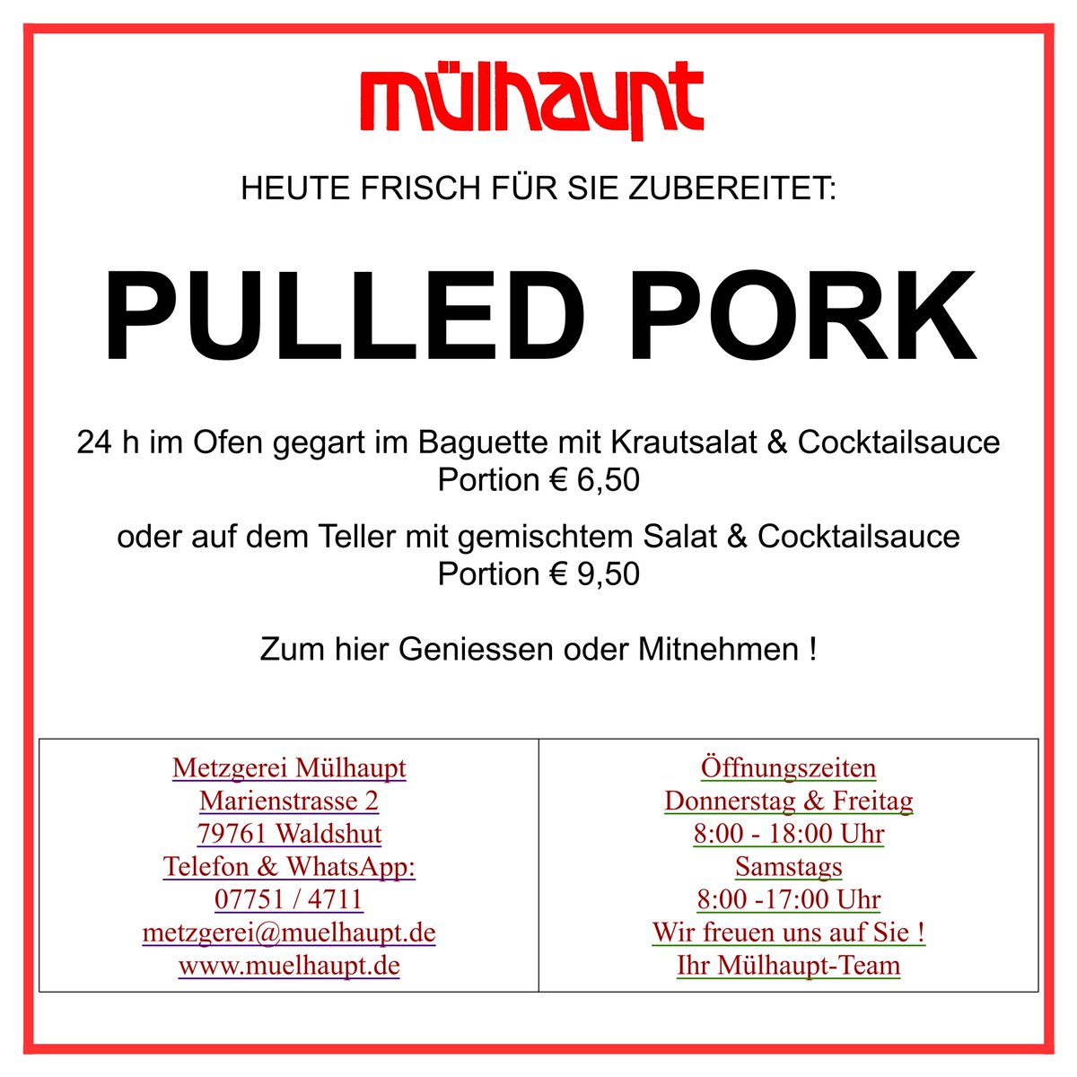 muelhaupt_metzg's tweet photo. #metzgerei #muelhaupt #waldshut #genießen #tages #menü #schwarzwald #regional #mittagessen #lecker #schlemmen #Sandwich #blackforest #shopping #w+f https://t.co/CzydBjl6js