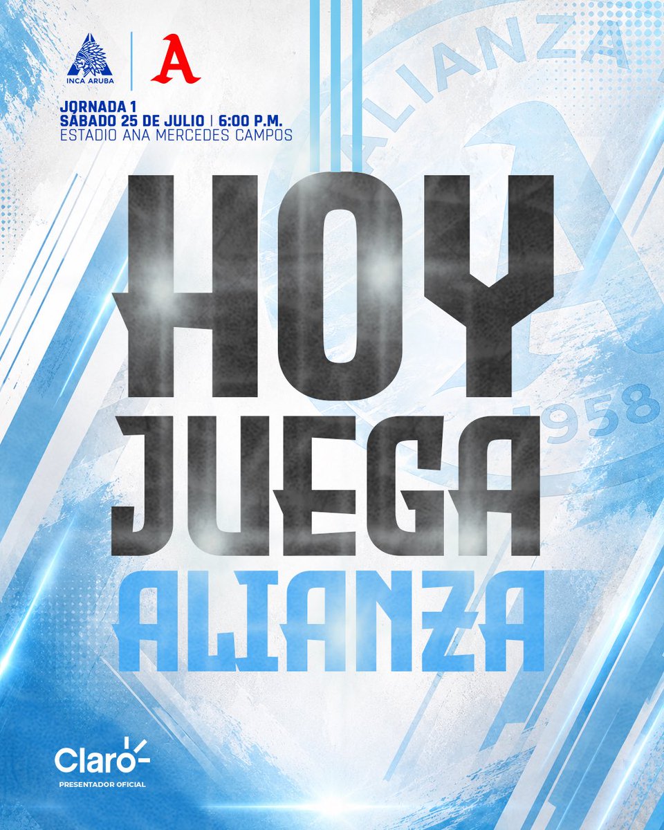 AlianzaFC_sv's tweet photo. ¡𝙃𝙊𝙔 𝙅𝙐𝙀𝙂𝘼 𝙀𝙇 𝘼𝙇𝘽𝙊! 🤍🩵

#AP2026 🅰️ https://t.co/xxJDedt5H4