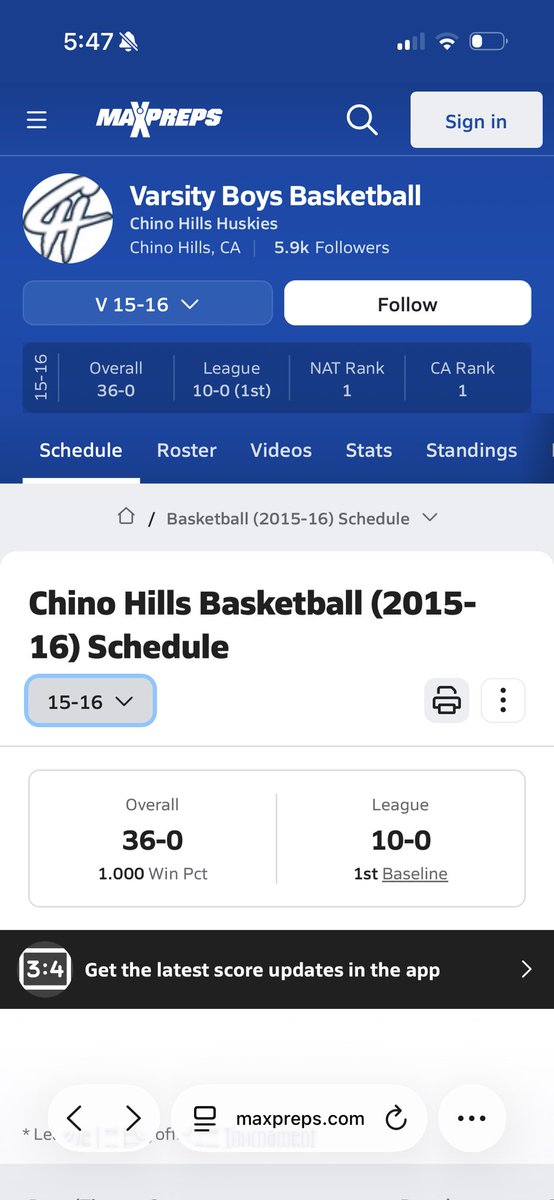 marksouthall_'s tweet photo. It’s truly remarkable that Chino Hills was the best high school team in the country at one point

Random public school in SoCal that had never been to the Open Divison

And won by 20+ in every game against teams from California https://t.co/cCJoudKxBQ