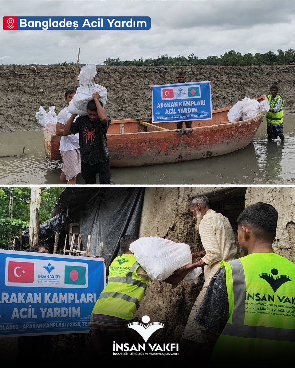 insanvakfi's tweet photo. Bangladeş Acil Yardım 🚨

📌 Bangladeş’te aşırı yağışlar nedeniyle oluşan sel felaketi, pek çok problemi beraberinde getirdi.

Dünyanın en büyük mülteci sığınağı olan Arakan Mülteci Kampları’nda insanların yaşam alanlarını ve hayatlarını muhafaza için gösterdikleri mücadeleye yardımlarımızla destek oluyoruz. 🕊️
