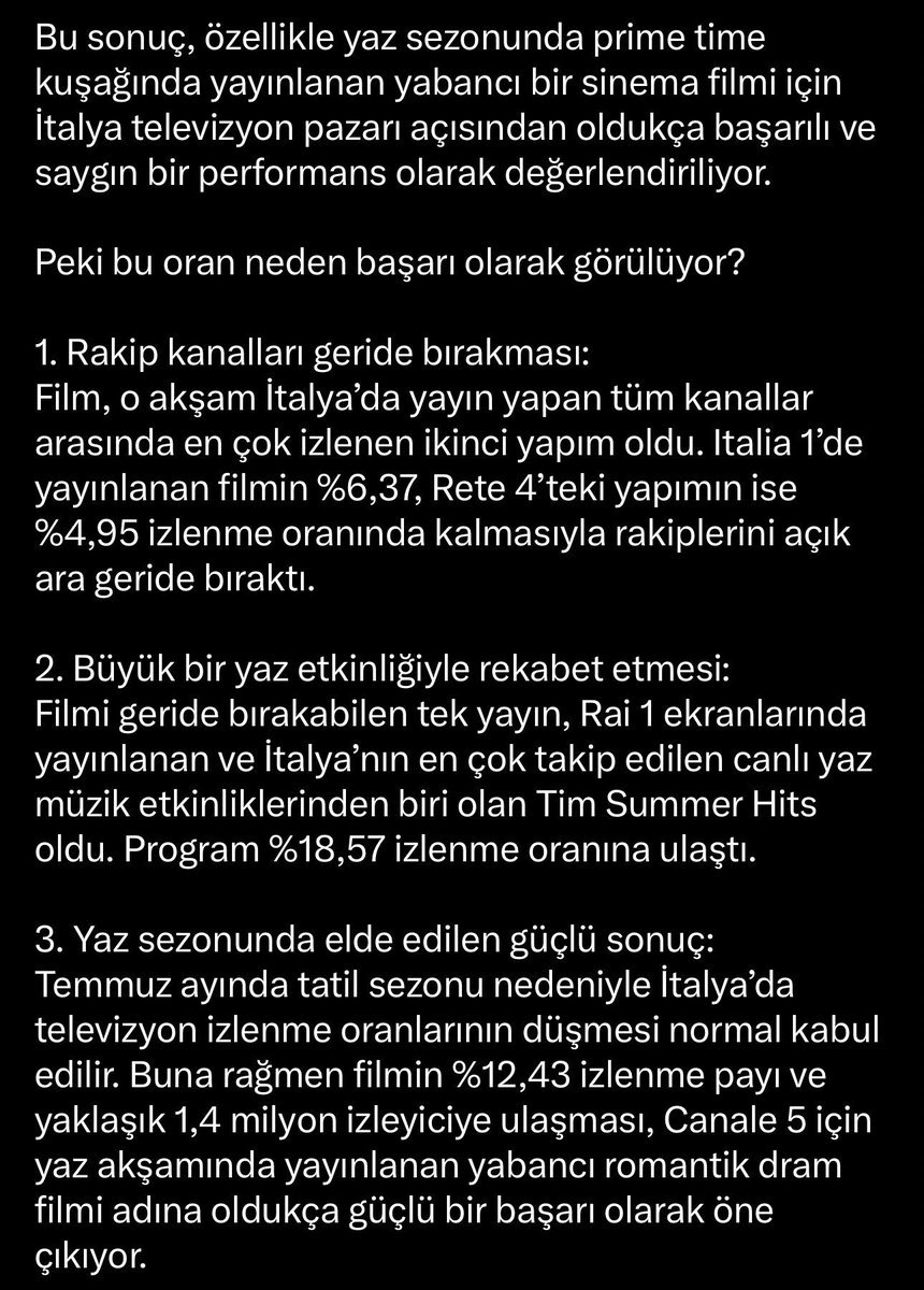 nisagul899's tweet photo. Büyük başarı
Çağatay Ulusoy'un #Delibal filmi İtalya,Canale 5'de yayınlandıve tüm yapımları geride bırakıp ikinci oldu.👏🏼
#çağatayulusoy https://t.co/qsZ3Gsip2o