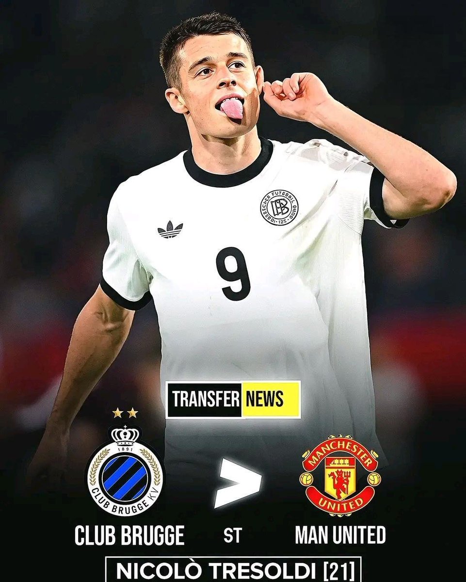 GBUnitedx's tweet photo. 🚨 𝐁𝐑𝐄𝐀𝐊𝐈𝐍𝐆: MANCHESTER UNITED STEP UP INTEREST IN GERMAN STRIKER SENSATION! 🔴🇩🇪

Manchester United have intensified their interest in 21-year-old Club Brugge forward Nicolò Tresoldi as a potential new attacking option this transfer window! 🎯🔥

According to reliable reports from Belgian outlet HLN, United have been scouting the Germany U21 striker for months, and their interest is now rapidly increasing. 

Serie A giants AS Roma have already seen an opening €35m (£30m) bid turned down by Club Brugge, who are holding out for a higher fee. 💰

With Joshua Zirkzee continuously linked with a move back to Italy ( with Juventus leading the race ) United are eyeing Tresoldi as the prime Candidate and the ideal young goalscorer to add real firepower to their frontline.

The tall German striker is coming off an unbelievable 2025/26 campaign, racking up 23 goals and 9 Assist across all competitions and finishing as the Belgian Pro League's top scorer. Club Brugge aren't in any rush to sell, but serious Premier League interest could push them to test the Belgian side's resolve before the deadline. 💰