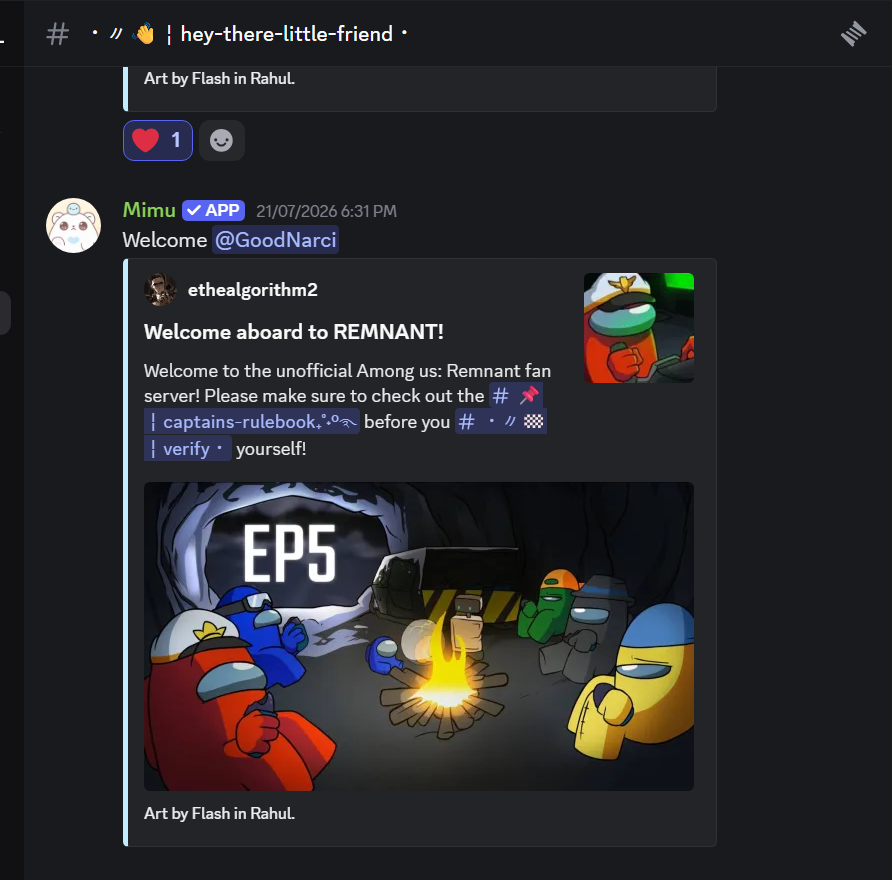 f0rs4k3nd_k1t's tweet photo. HI HI HI! i don't have a great advertisement, BUT i recently made a neat Remnant fan server! You can expect many art events, themed channels, helpful staff, system support, I would love to see you there!! #amongusremnant #flashinrahul #discord #amongus https://t.co/nPAAJTVuab