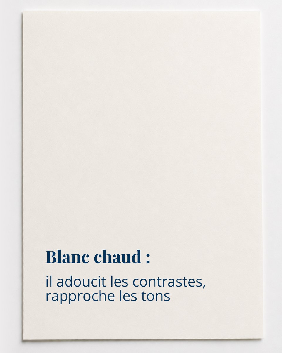 Polyedra_fr's tweet photo. Le papier que vous utilisez a déjà une couleur. Vous ne l'avez pas choisie. Elle était là avant l'encre, avant le design, avant tout.
Un blanc froid intensifie les bleus, durcit les contrastes. Un blanc chaud adoucit les tons, rapproche l'image de l'œil. https://t.co/xos7Kw77bj