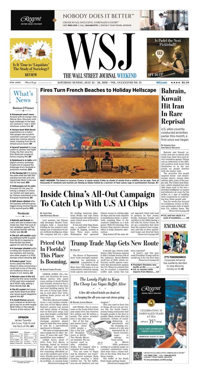 WilliamReymond's tweet photo. La photo de Maximilien Lamy de @afpfr à la une du Wall Street Journal https://t.co/n9DDTTG1ON