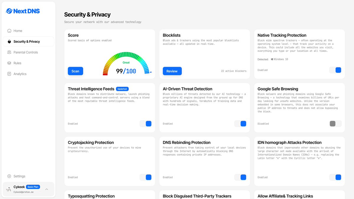 cykeekgit's tweet photo. My Recent redesign of NextDNS Dashboard UI https://t.co/ttNvqE4KEP