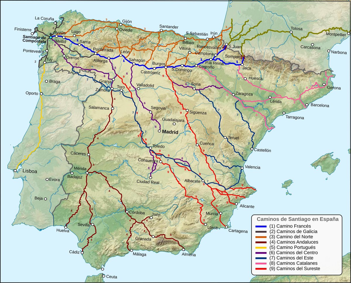 RMedievo's tweet photo. Caminos de Santiago en España. https://t.co/Z3LN61N21d