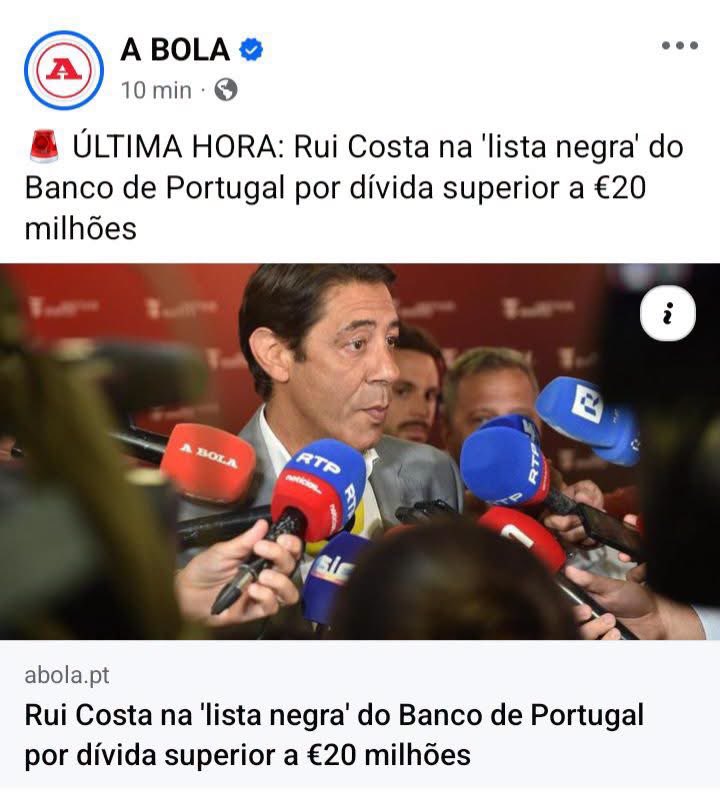 AdeptosdoSLB's tweet photo. Nas últimas Eleições, fizeram de tudo para descredibilizar um Candidato em relação à sua vida profissional e até pessoal. O homem até teve de apresentar em Direto as suas Declarações de Rendimentos !

E então afinal o atual presidente Rui Costa é quem tem os podres? https://t.co/GlZdioOt2n