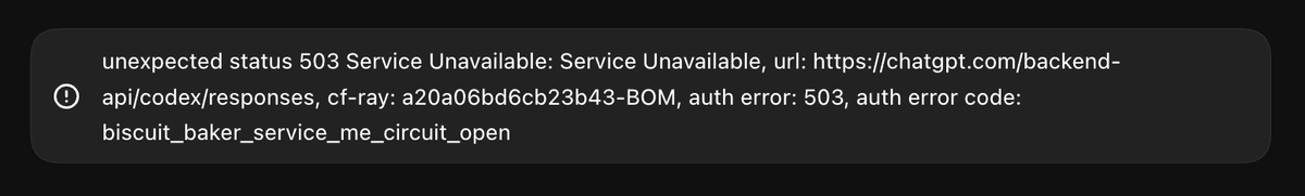 sid_logs's tweet photo. @thsottiaux i purchased 20x pro subscription not to get slammed by errors like these.
I meant like these because this is not the first time i faced these errros. I'm not raging, I'm requesting to provide better serivce https://t.co/xbavQvhdTn