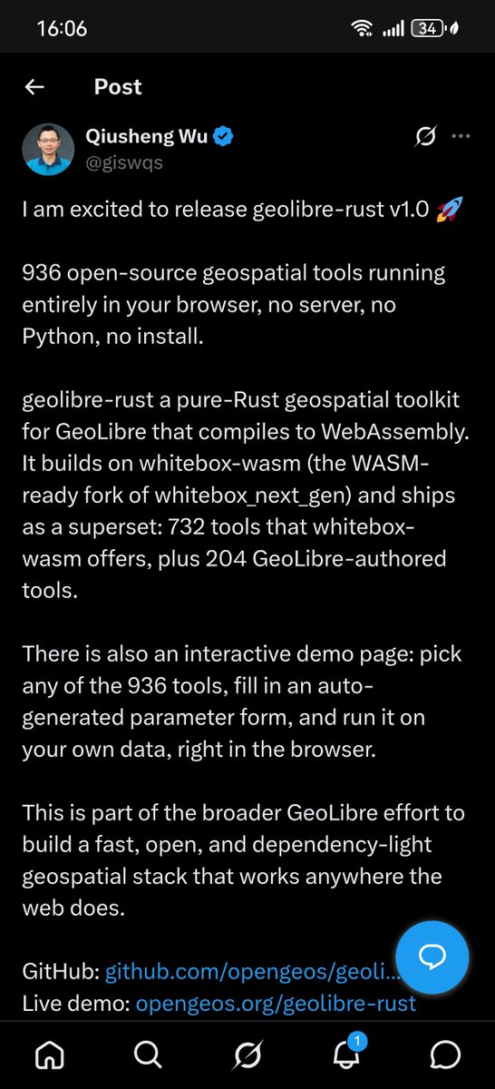 MdFarel's tweet photo. In just the past day, I've come across a lot of GIS people building their mapping apps and services in Rust. Is Rust becoming the new standard for GIS? https://t.co/LWghSWOKfF