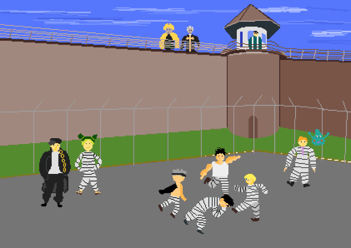 quanarri's tweet photo. Yami, Asta, and Julius beat up Lucius in the anime-prison.
#pixelart  #blackClover #jojo #mobpsycho100
#asta #yami #luciuszogratis #lucius #zogratis #juliusNovachrono #damnatioKira #damnatio
#Jotaro #jolyne #dio #pucci
#reigenarataka #reigen #dimple https://t.co/Kl4jgccbMk