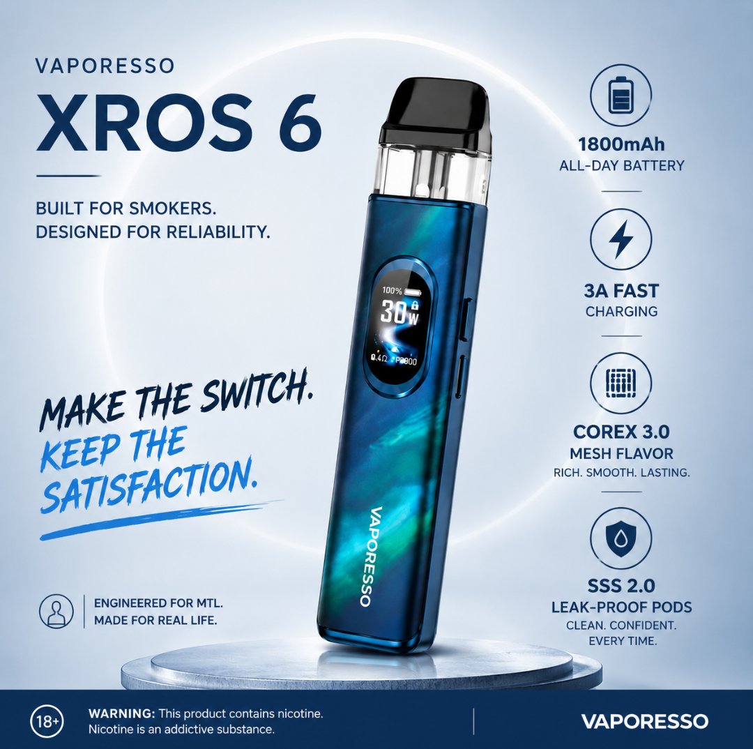vapestoreuk1's tweet photo. Power meets precision with the VAPORESSO XROS 6 Pod Kit β‘π
#Vaporesso #XROS6 #XROSSeries #PodKit #VapeCommunity #RefillablePod #FastCharging #VapeTech https://t.co/Cv3b8jWBpZ