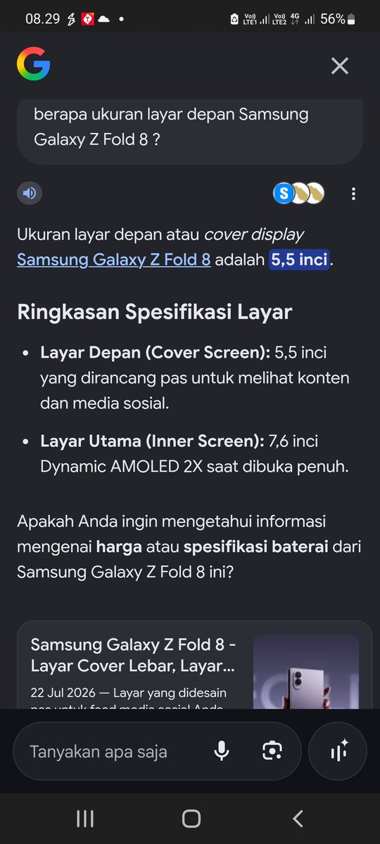 VivithaAyu's tweet photo. @Metro_TV "Ukuran layar depan #GalaxyZFold8 adalah 5,5 inci. Layar depannya nyaman banget buat scrolling! ❤️
#GalaxyZFold8 #FoldTheDoubt #GalaxyZFold8diMetrotv"

Bismillah wish me luck https://t.co/OtiRmvBBNv