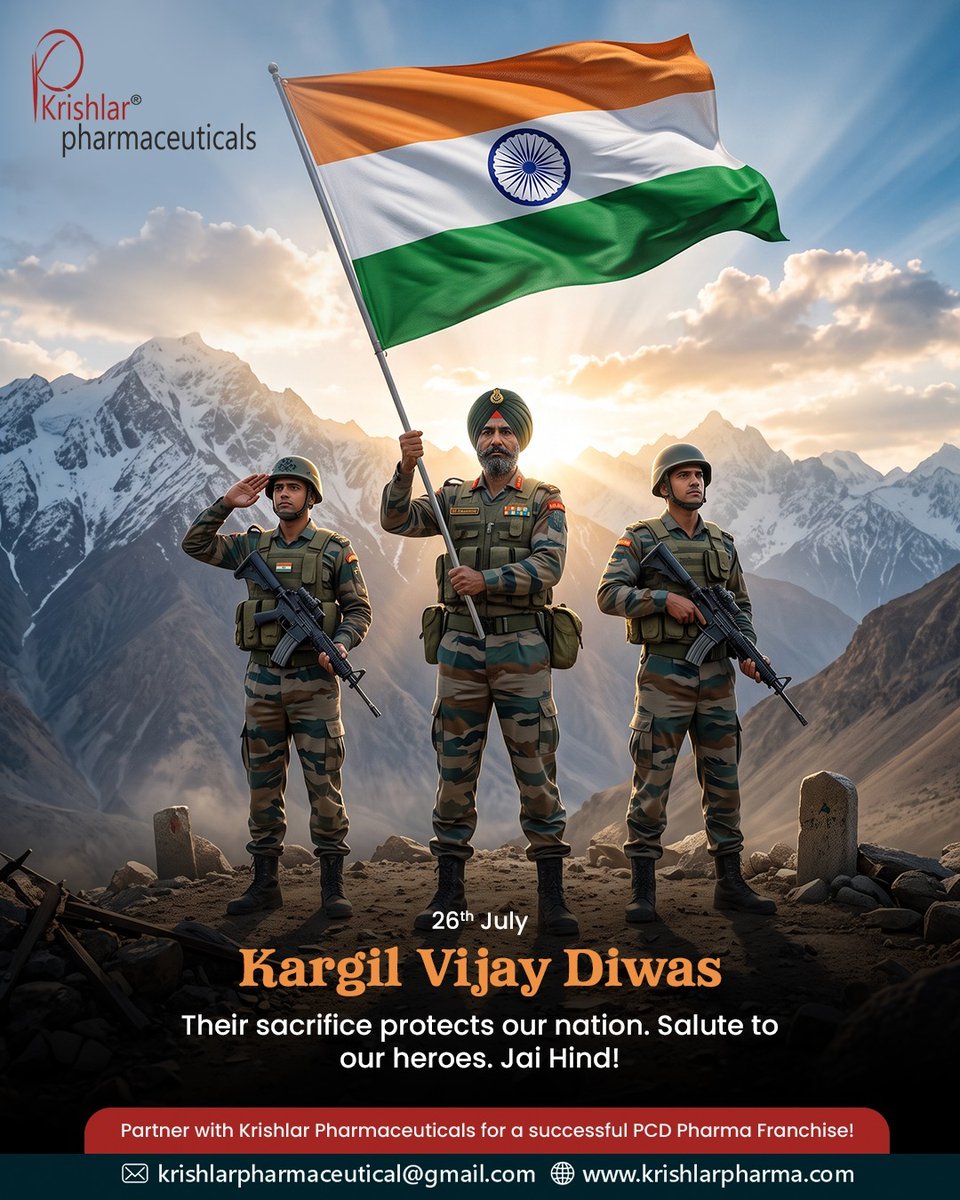 KrishlarP's tweet photo. Kargil Vijay Diwas | Honoring Our Heroes
Today, we salute the courage, sacrifice, and unwavering spirit of the brave soldiers who defended our nation with unmatched valor. Their dedication reminds us that freedom comes at a great cost.

#KargilVijayDiwas #KargilHeroes https://t.co/FGIVpfZrL1