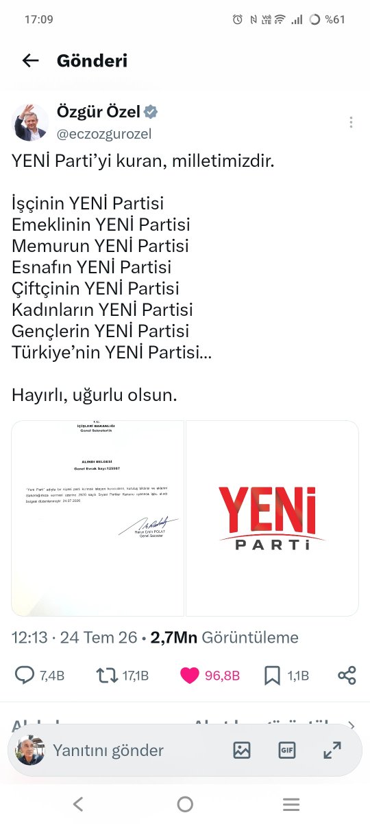 metinergen's tweet photo. Millet istedi, halk istedi, biz istedik.
Yaşasın YENİ parti
@YeniParti https://t.co/mSToTwirmW