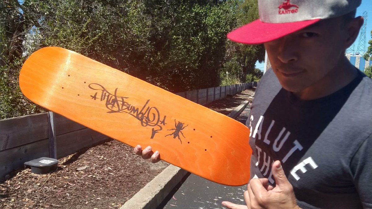 DJQbert's tweet photo. THUDRUMBLE BEEDLE SKATEBOARDS!!! 🛹🔥
ONLY 12 MADE. EVER.
Laser-carved on orange-stained wood. Hang it, skate it, or flex it in the studio. 🏆
Option to have yours SIGNED + NUMBERED BY Q! 👀
Once they’re gone, THEY’RE GONE. 💨
NOW ON https://t.co/VXXtgmnIUK 👾🔥 https://t.co/45VME5xDxu
