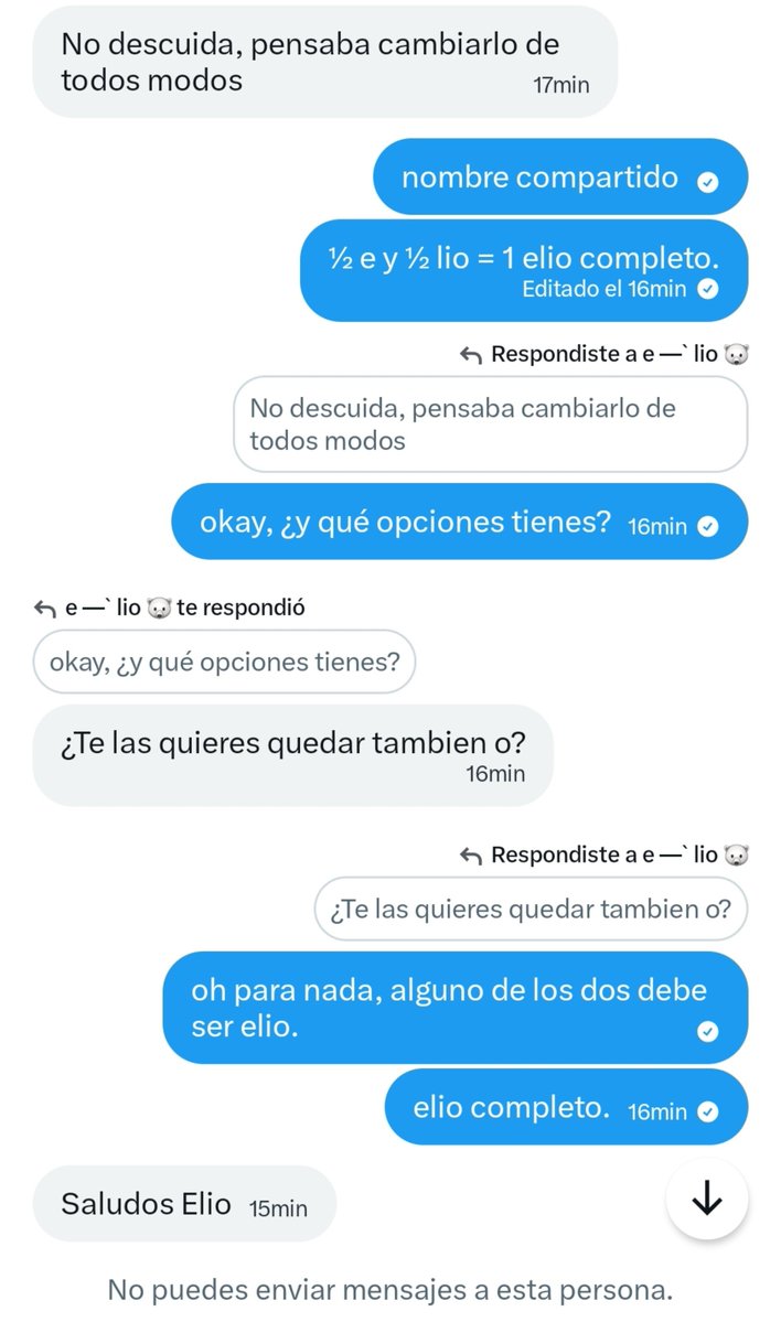auguriofugxz's tweet photo. pues qué más da si lo cuento, una persona de acá me bloqueó porque... ¿me llamo elio y soy rubio como él????? honestamente no vi nada de malo en lo que dije pero okei JAJAJAJ ¿ustedes qué opinan? https://t.co/6GQsRrLseE