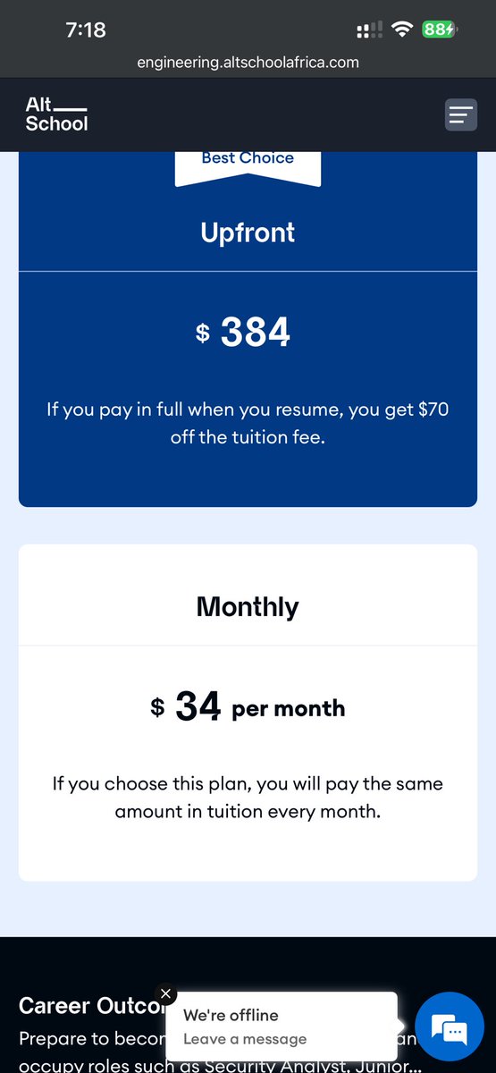 Emmanuelstraxy's tweet photo. So the scholarship is where exactly? 🤔

You advertise scholarships, then after applying you still see $384, $90/quarter or $34/month. Is the scholarship already deducted or not?

Nobody wants to pay the application fee only to discover they can’t afford the tuition. Just be transparent from the start.

Most applicants won’t really know this and also the application fee is like non refundable.
