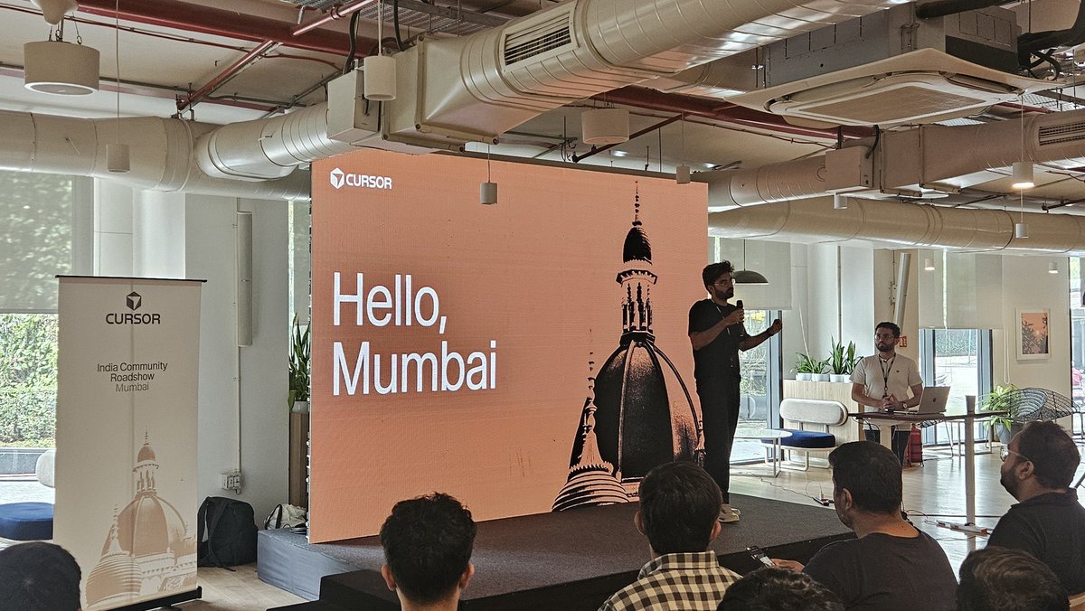 WHYkalwani's tweet photo. Kicked off @cursor_ai India Roadshow with the Mumbai event

Come meet the best builders of Mumbai at the event https://t.co/63PniLyMAv
