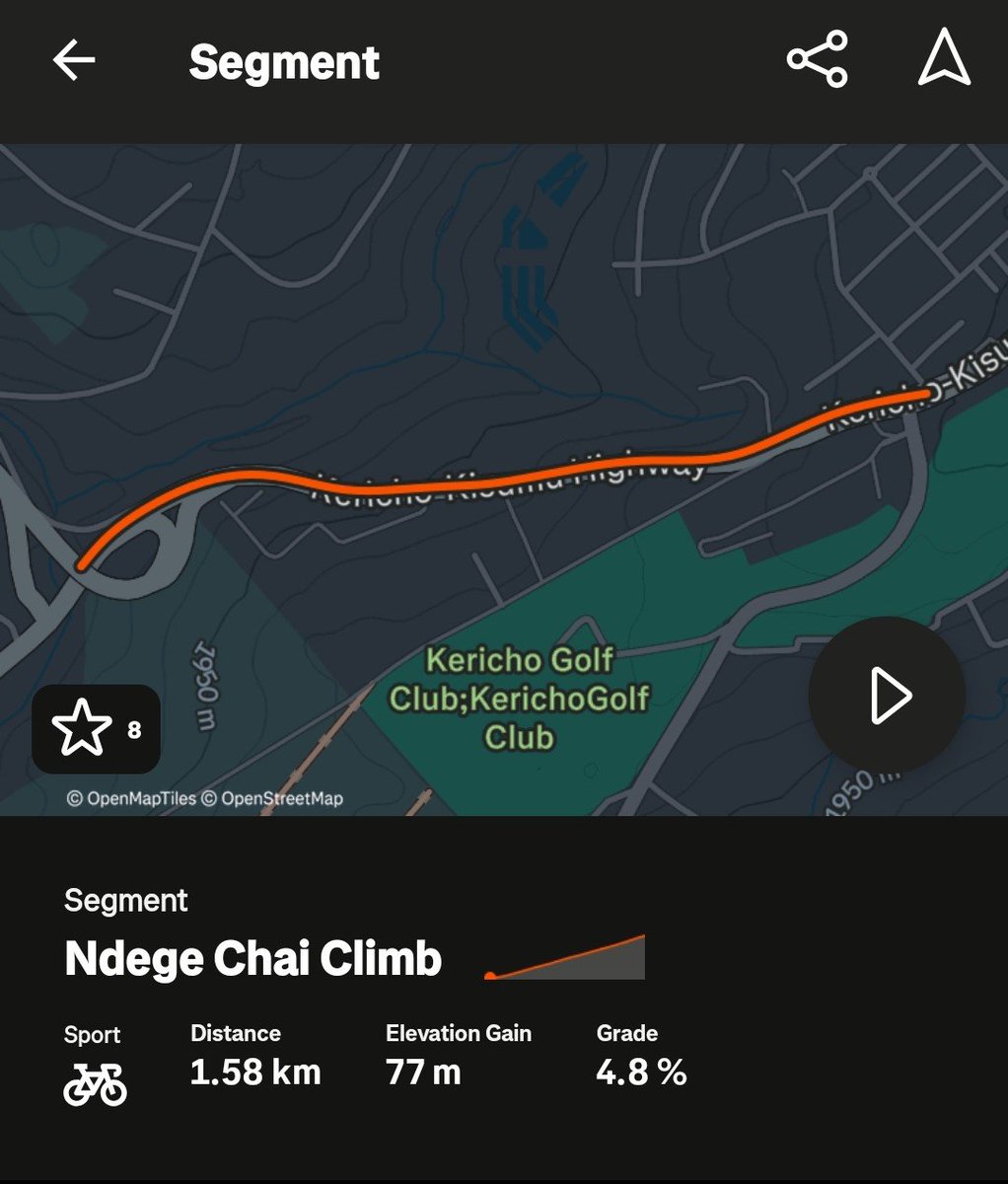 KerichoCycling's tweet photo. Ndege Chai Climb Segment has a new KOM Champ.

A well earned Course Record for @EvinsSnive 

A commendable achievement that sets a new benchmark for the strava segment.

Keep on pushing rider. https://t.co/KfgPIZ096P