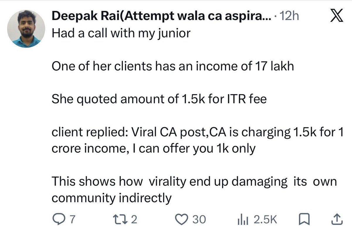 IncomeTaxParody's tweet photo. Damage done to all CAs https://t.co/ST1znEoFhB