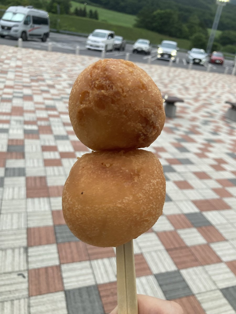 ew_m752t's tweet photo. 北海道、旨し！
有珠山SA、あげいも！
札幌千秋庵、カムホームサーモン！
苫小牧マルミ食堂、マルミ丼！
新千歳空港内LeTAO、パフェ！ https://t.co/7a8tCqR4cz