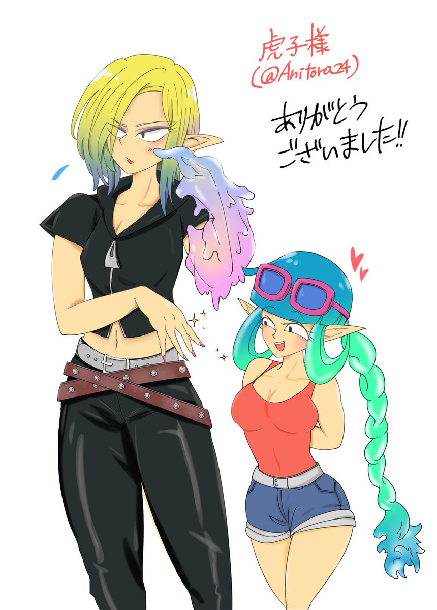 tonari_narito's tweet photo. 虎子さん（＠Anitora24）宅のオリキャラさん達を描かせていただきました！
虎子さんち代表パトラちゃんに爪褒められて嬉しいおねぇさんです（＾＾）もう一個もうちょっと待ってね。 https://t.co/c7UlYANWTz