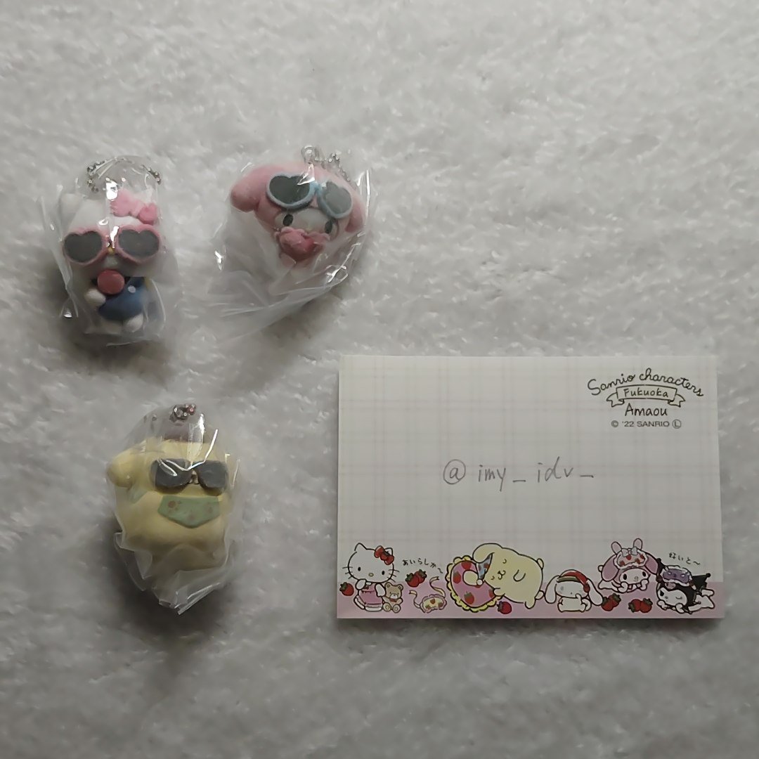 imy_idv_'s tweet photo. 【交換】サンリオ フロッキーマスコットスイング~かわいいだけじゃない~

譲:マイメロ×1  キティ×1  ポムポムプリン×1

求:ポチャッコ

輸送での交換希望です🙇🏻‍♀️
まとめての方優先させていただきます。
気軽にお声がけ下さい🍀 https://t.co/2CfMKAGnxM