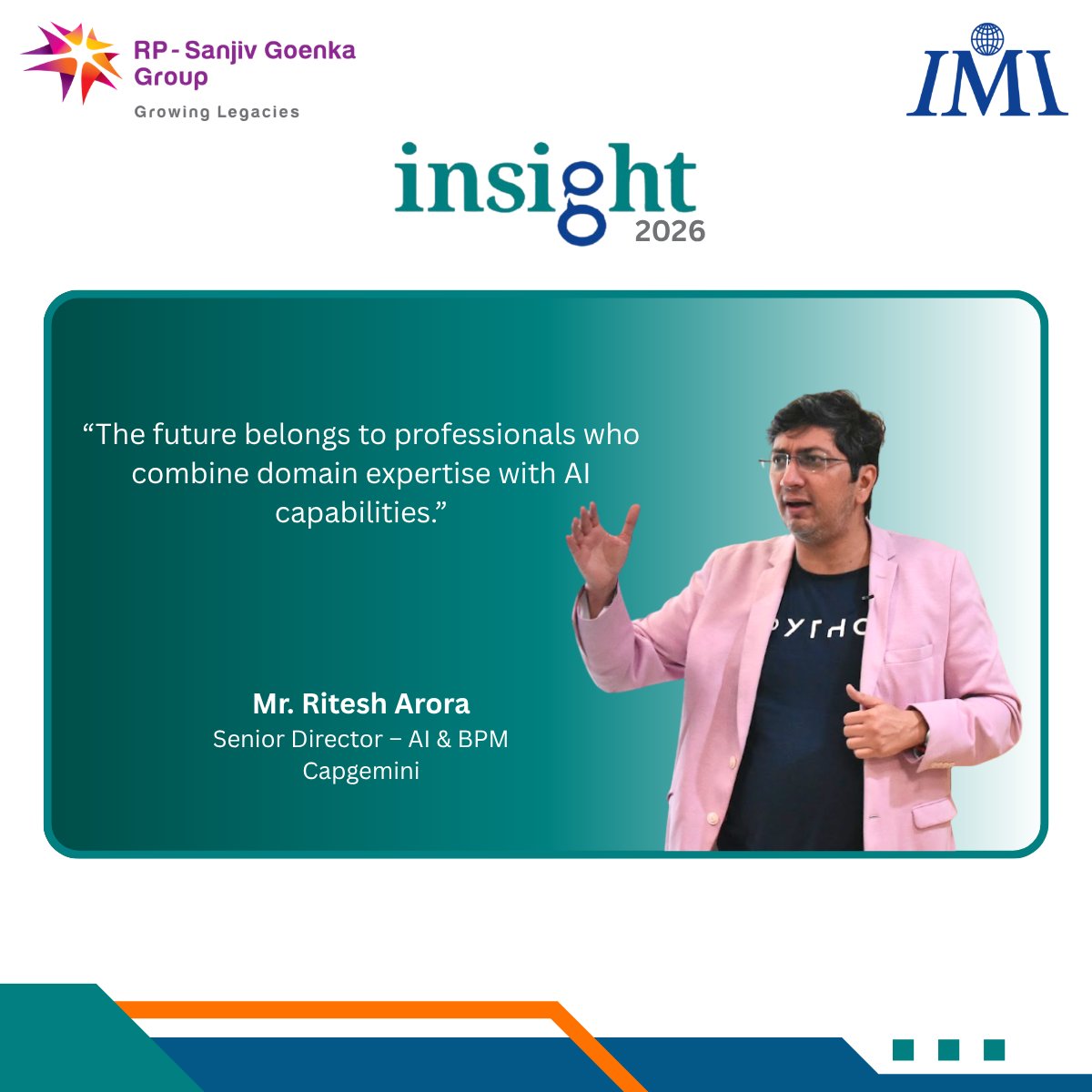 IMIKOnline's tweet photo. On July 24, 2026, IMI Kolkata hosted an insightful Expert Talk on "Technology for Consulting Jobs" featuring Mr. Ritesh Arora, Senior Director – AI & BPM, Capgemini.
#IMIKolkata #ExpertTalk https://t.co/CTSWWue2ui