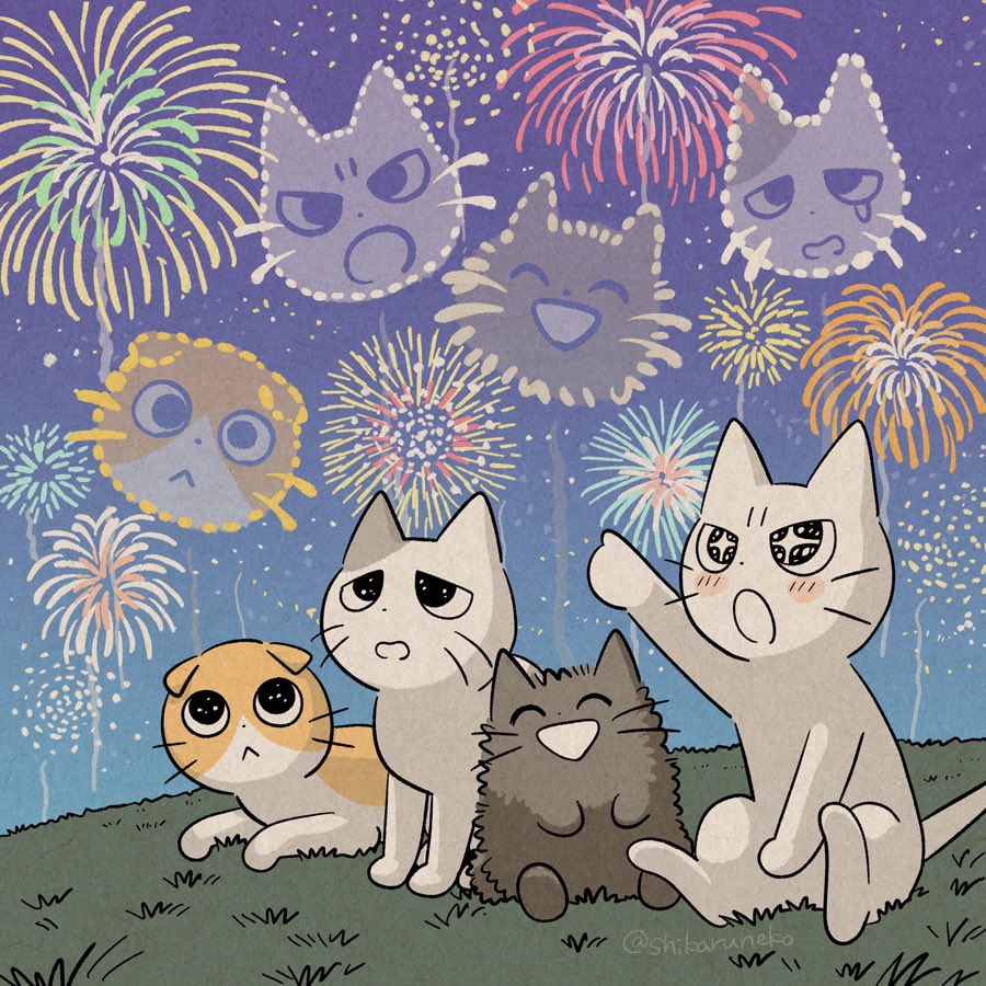 shikaruneko's tweet photo. 花火の季節だね！ https://t.co/MwCu6KMeMu