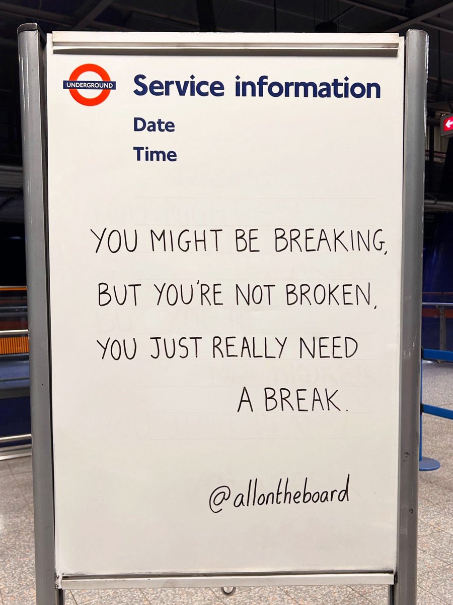 allontheboard's tweet photo. You might be breaking, but you’re not broken, you just really need a break. https://t.co/6dM3nIZmCX