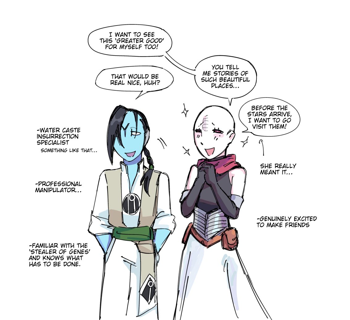 m0pan_40k's tweet photo. Janiss once met a very charming blue individual… https://t.co/KMEWmS7vhg