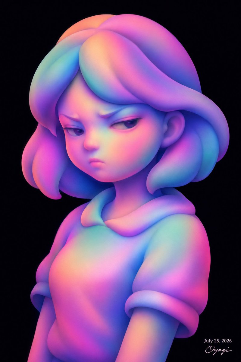 Iridescent Abstract Girl Portrait