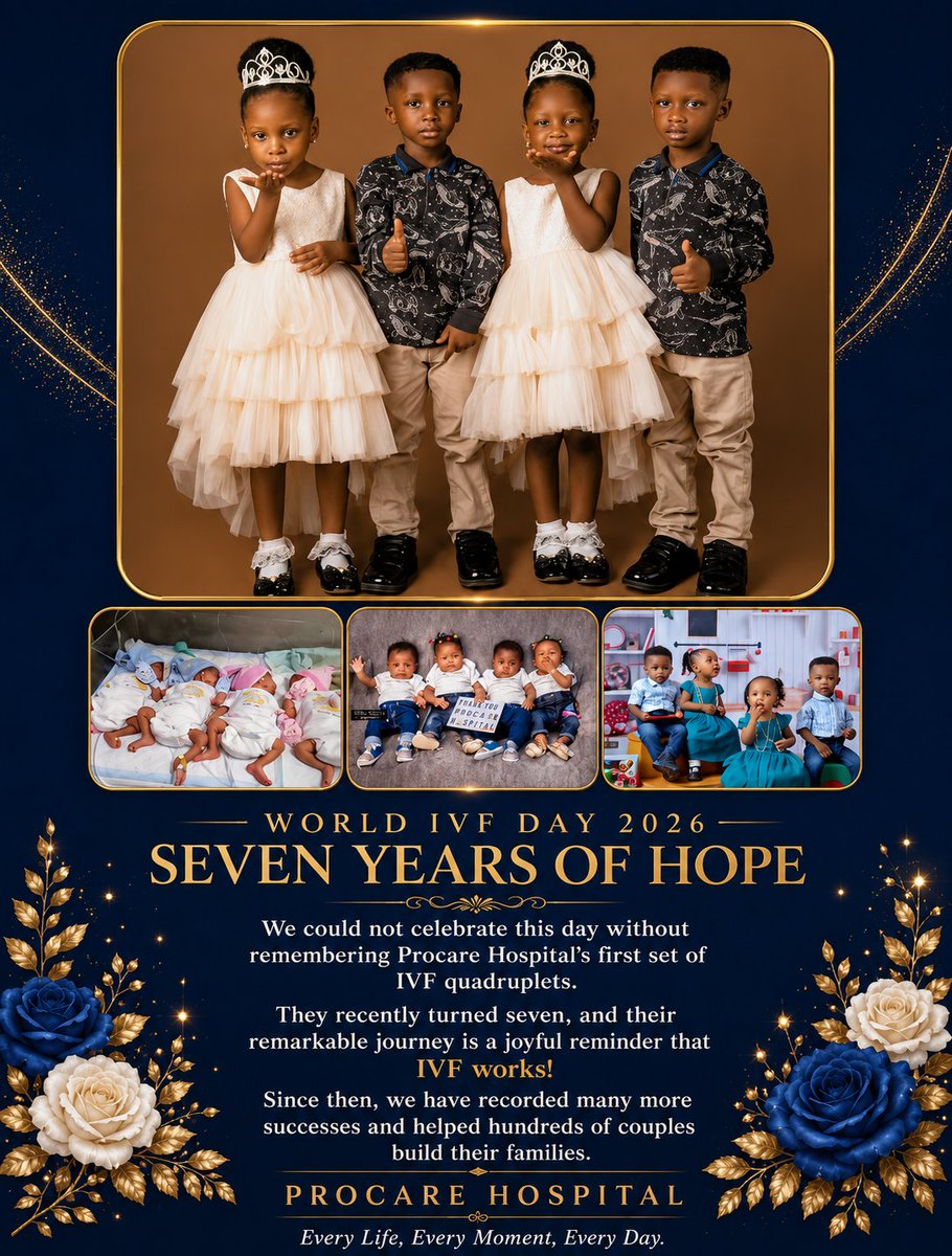 procarehehe's tweet photo. From Louise Brown, the world's first IVF baby, to Procare Hospital's remarkable IVF quadruplets, now seven years old, and the many other beautiful babies we've been privileged to welcome. IVF has turned countless dreams of parenthood into reality https://t.co/LDp92VvoAC