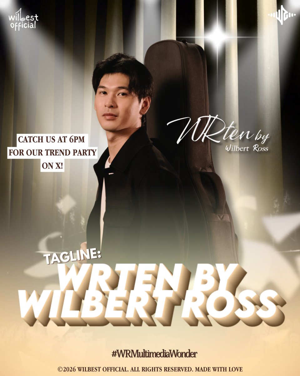 wilbest_ofc's tweet photo. Hi, Serenes 🎤 

Join us today at 6PM for our TREND PARTY on X.

NOTE: For the first 30 minutes, use only the MAIN TAG. Once it reaches the top trends, you oi use all the official tags below. 

WRTEN BY WILBERT ROSS

#WRMultimediaWonder https://t.co/QaZmQYNW6n