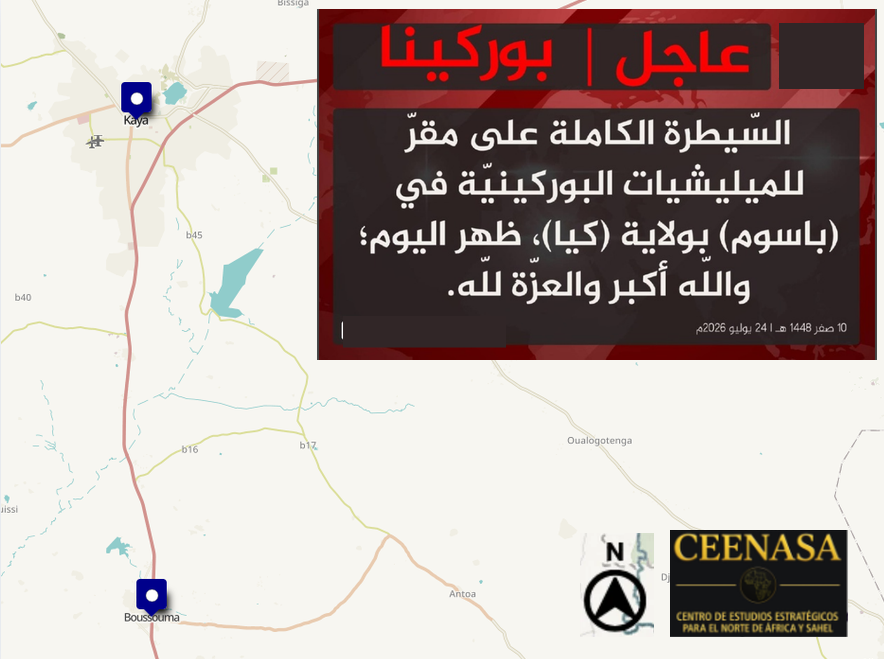 CEENASA396971's tweet photo. 🇧🇫 #BURKINAFASO 🇧🇫
On Friday July the 24th, #JNIM claimed to have taken complete control of a militia headquarter in #Boussouma in the #Kaya region. https://t.co/VTVO3knyaG