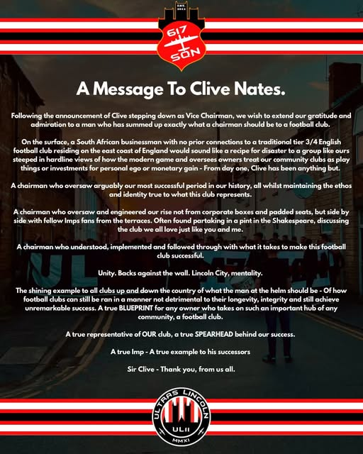 maharby's tweet photo. Just about sums it up.
Don't be a stranger Clive Nates you will always be an Imp and you will always be welcome in this city.
#UTI #617Squadron https://t.co/WoZAV9n1UU