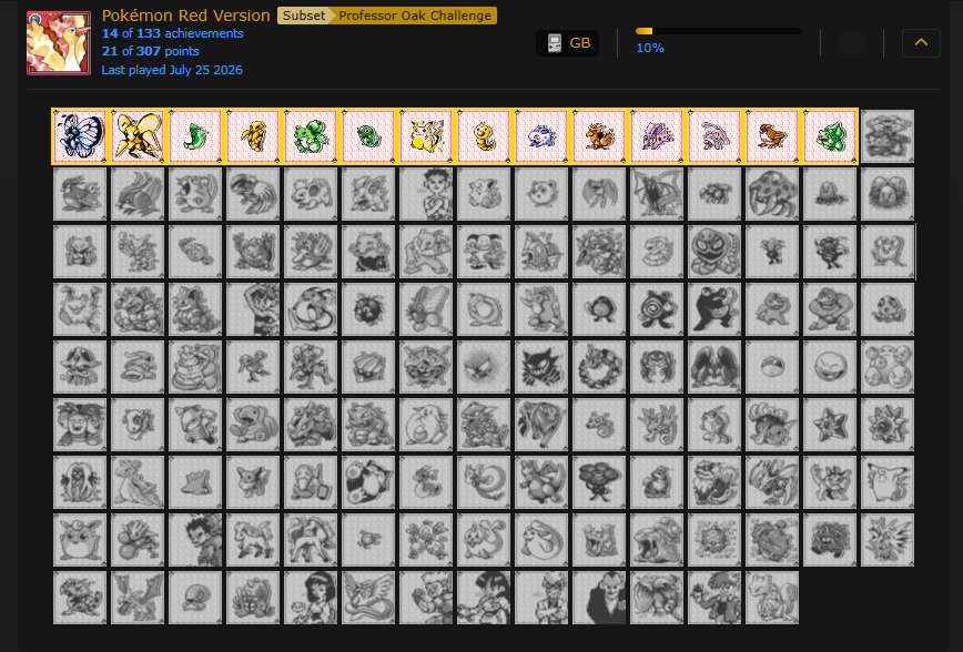 scottbot64's tweet photo. Kinda in the Pokemon mood so decided to replay Red but use retro Achievements

Also doing Professor Oak's Challenge as well. Need to fully evolve Pokemon before each gym. So need Charizard before Brock for example

Yaaaaaaaaaaaaay https://t.co/uM7AnVpRWr