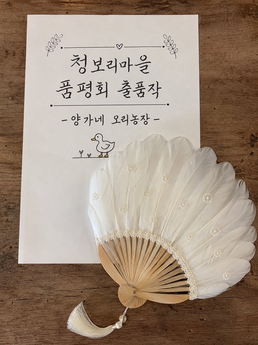 letmiigohome's tweet photo. 오리 깃털로 만든 부채. https://t.co/H2AxXo9ueK