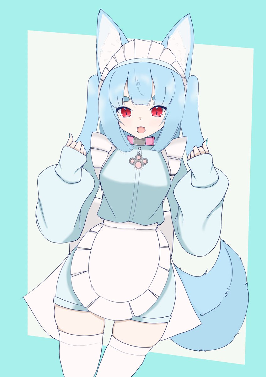 Qbv8Wa's tweet photo. ジャージメイドのケモ耳ちゃん「全力で頑張ります！」 https://t.co/jIlQZ96Xhl