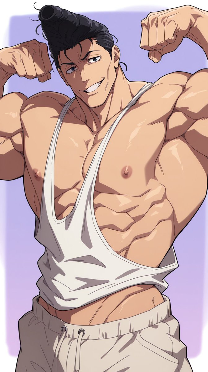 QQsamaAi's tweet photo. Himbo flexing days ~ Ryu Ishigori (phone wallpaper style) 

#JujutsuKaisen #Ryuishigori #NSFW #R18 #AIArt #Yaoi #Gay https://t.co/ZHxoPdJaxi