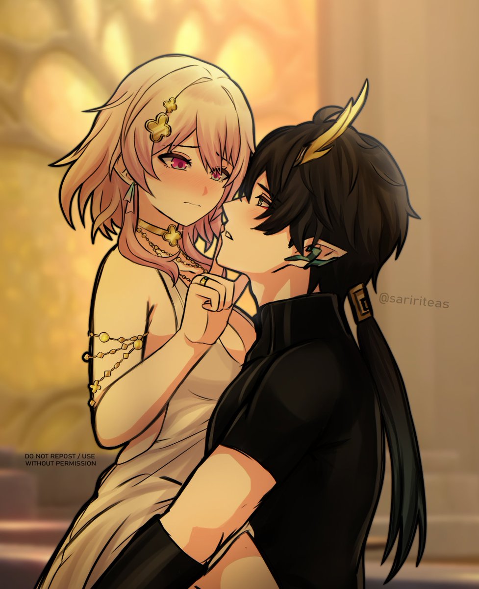 saririteas's tweet photo. 6 day of #DanMarchweek2026
Yearning

The demigod and his celestial maiden.
(Im sorry for the pose errors)

#danmarch #丹なの https://t.co/PFE4rQEvJH