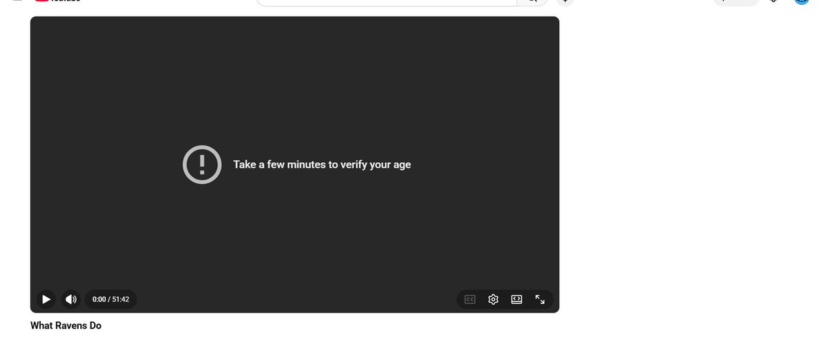 TheRingsGov's tweet photo. i now need to verify my age, to see a documentary about ravens @TeamYouTube  😭😭😭 https://t.co/0jx5lfWZpd