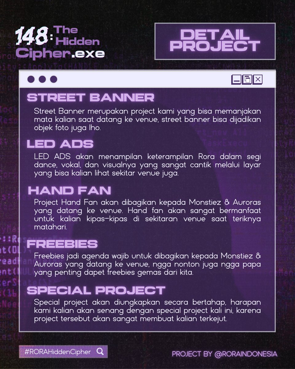 LoveRora_'s tweet photo. ๐๐๐:๐๐ก๐ ๐๐ข๐๐๐๐ง ๐๐ข๐ฉ๐ก๐๐ซ.๐๐ฑ๐
@RORAINDONESIA Announcement Project Plan & Donation for Rora World Tour โCHOOMโ in Jakarta.
๐ฐhttps://t.co/FAoqmTceJn
Letโs make this project happen!๐
#RORAHiddenCipher
#RORA #ๆ่ถไป #๋ก๋ผ #ใญใผใฉ
#BABYMONSTER #๋ฒ ์ด๋น๋ชฌ์คํฐ https://t.co/SeGDBuiCoA