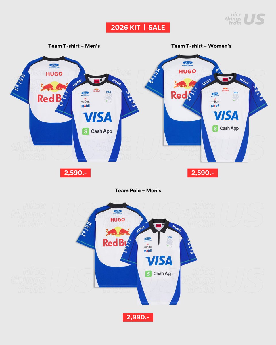 nthingsfromUS's tweet photo. SALE 40% 🔥🔥

Racing Bulls F1 Team 🏎️💙 2026 Team Kit รุ่นใหม่ล่าสุดของปีนี้

⚠️ ปิดรับ 31/7 ⚠️

♡ เริ่มต้น 2,590.-

ส่งฟรีในไทย &amp; มัดจำได้ 50%
✈️ รอสินค้า 3-4 weeks

#ตลาดนัดF1 #พรีเมกา #พรีออเดอร์อเมริกา #พรีออเดอร์usa https://t.co/1j82k83oLX