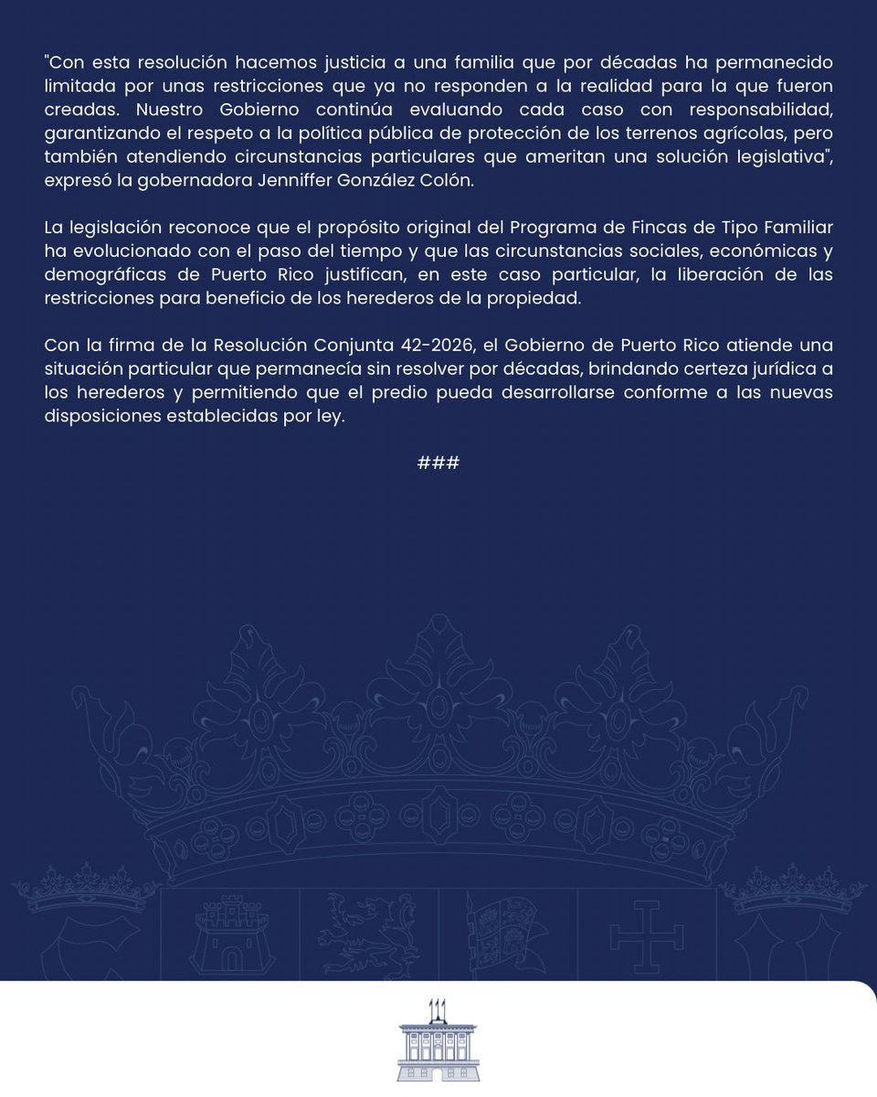 Jenniffer's tweet photo. Comunicado de Prensa | Gobernadora convierte en ley medidas que honran el legado comunitario, fortalecen servicios para personas con autismo y atienden reclamo histórico en Vieques https://t.co/mYP3GXD43v