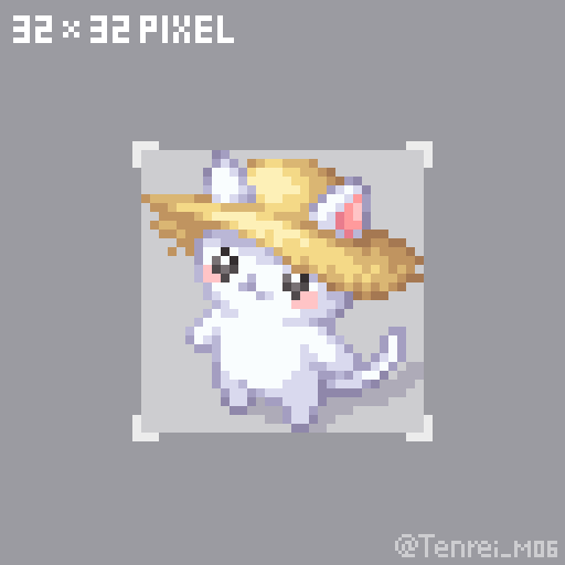 Tenrei_M06's tweet photo. TODAY-32Pixel「麦わら帽子」#dotpict #毎日ドット絵 https://t.co/tMb2F1BEFa