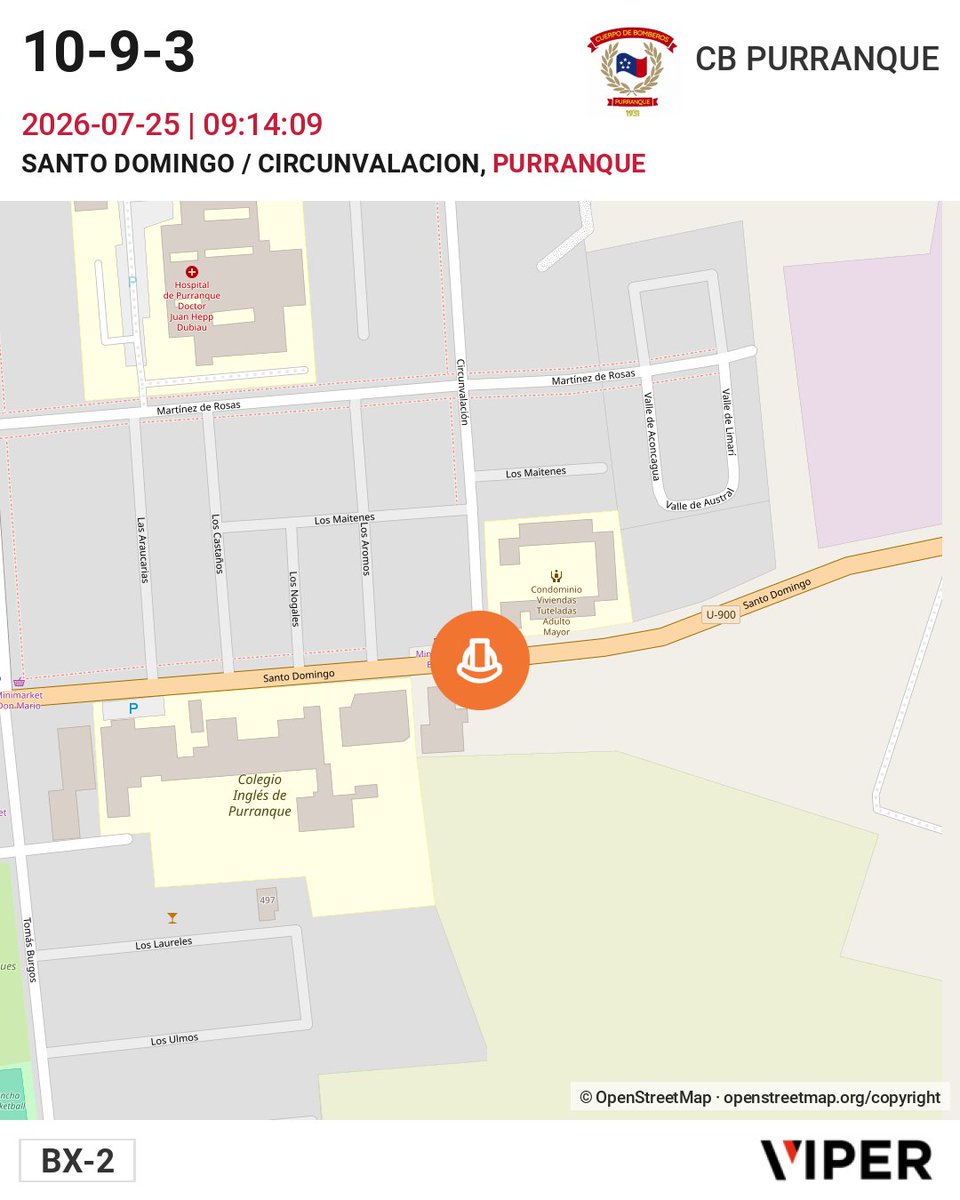 Cbpurranque's tweet photo. 10-9-3 SANTO DOMINGO / CIRCUNVALACION BX-2 https://t.co/un3vFmvINJ