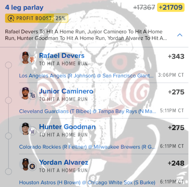 Jigsawbets's tweet photo. 7/25 HR Parlay https://t.co/QXZE1Z2upT