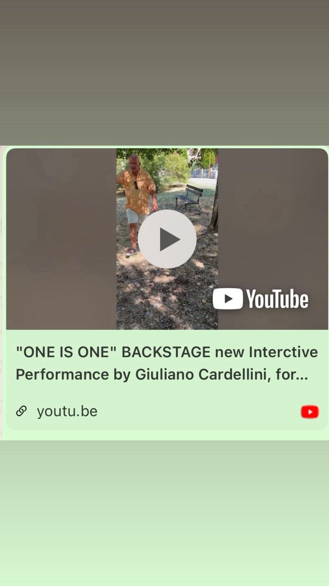 giulianocardell's tweet photo. “ONE IS ONE”

BACKSTAGE (2) 

la Nuova Performance Artistica 
Interattiva 

di Giuliano Cardellini

per dire “NO WAR”

Borello di CESENA  10/7/2026

Whatsapp: +39 3356117015
Email:  
art@giulianocardellini.com

https://t.co/VpfnG6xxSk https://t.co/MWSsil51FI
